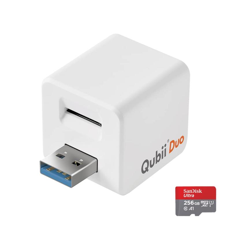 Qubii Duo USB Type A (256GB microSDセット) シリーズ しながら自動バックアップ SDロック機能搭載 iphone バックアップ usbメモリ ipad