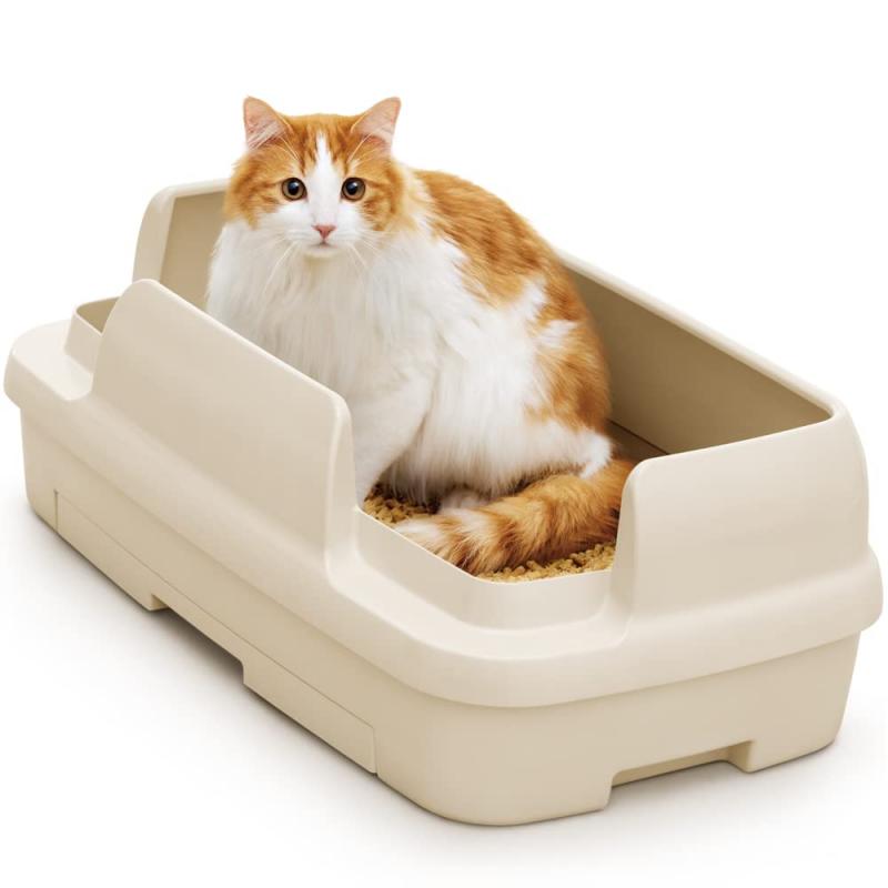 ニャンとも清潔トイレセット [約1か月分チップ・シート付]猫用トイレ本体のびのびリラックスライトベージュ