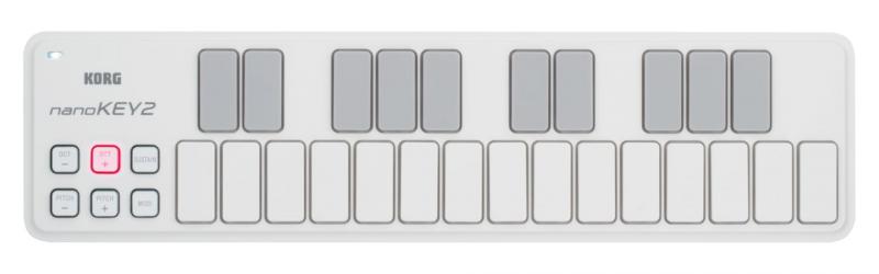KORG 定番 USB MIDI nano2 音楽制作 DTM コンパクト設計で持ち運びに最適 すぐに始められるソフトウェア込み (ホワイト, キー)
