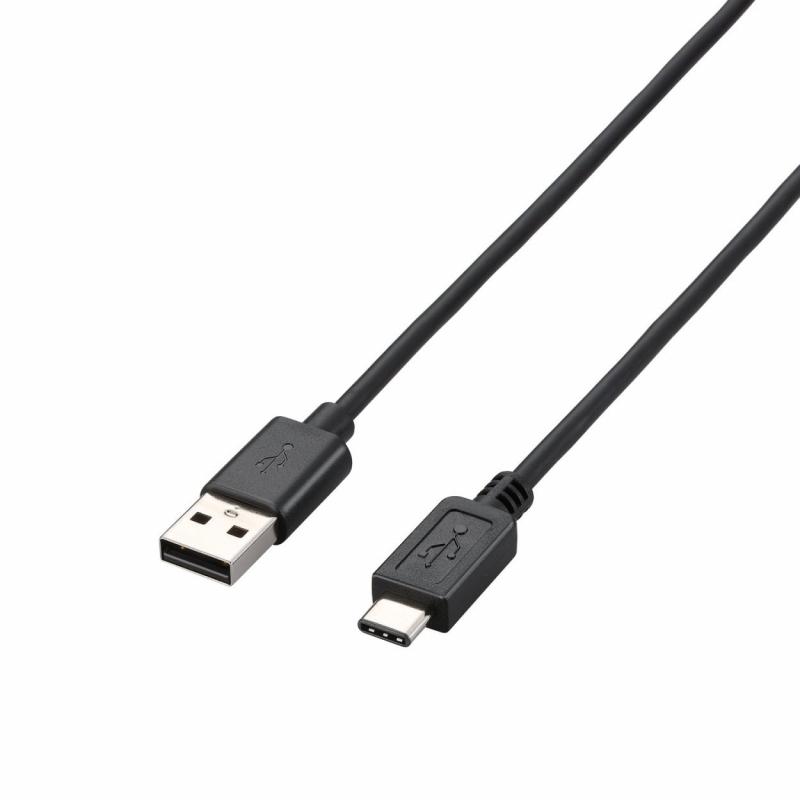 ELECOM USB2.0ケーブル A-Cタイプ ノーマル ブラック U2C-ACBKシリーズ (ブラック)