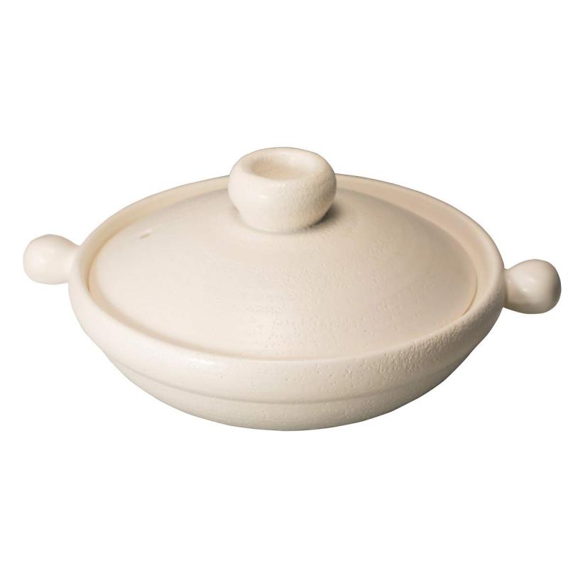 マルヨシ陶器 マジカルどなべ White clay pot L M5580 白 1.8l 土鍋 IH対応 おしゃれ M5580