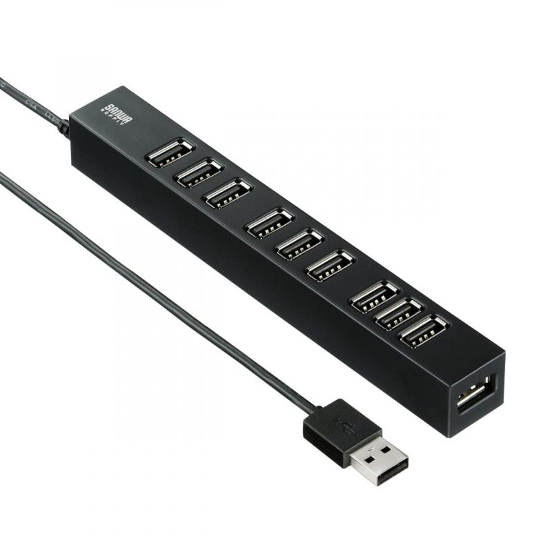 サンワサプライ USB2.0ハブ（10ポート） USB-2H1001BKN ブラック