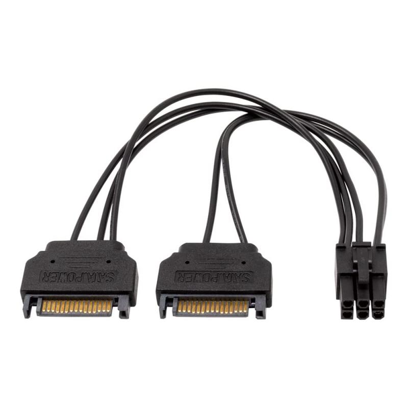 アイネックス(AINEX) PCI Express6ピン用電源変換ケーブル 15cm ブラック PX-016-BK