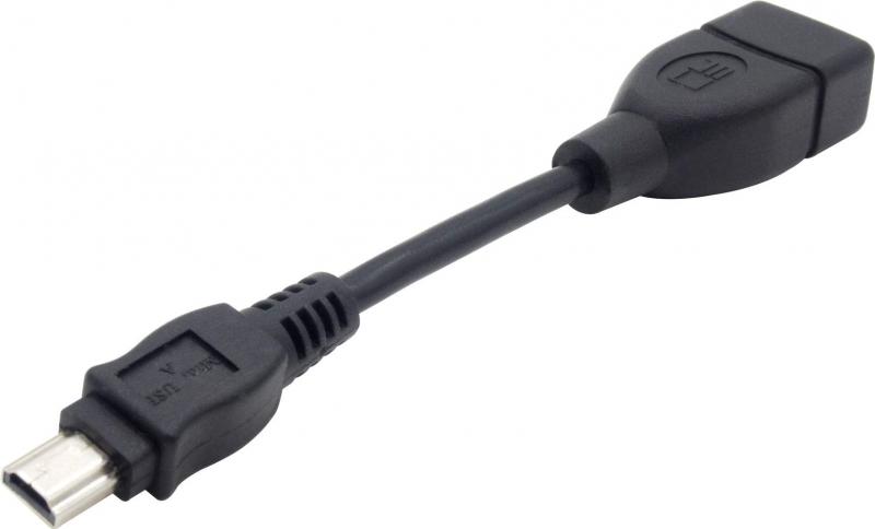 オーディオファン miniA変換ケーブル ホストケーブル USB A (メス) - USB miniA (オス) USB2.0 OTG対応 短い 10cm ブラック