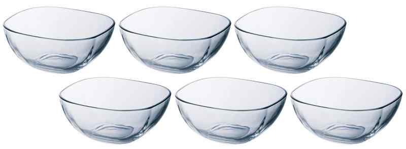 アデリア(ADERIA) プレーンスクエア ボウル 6個入 日本製 サラダボウル 食器 スープ 皿 おしゃれ ガラス デザート スイーツ シリアル 小