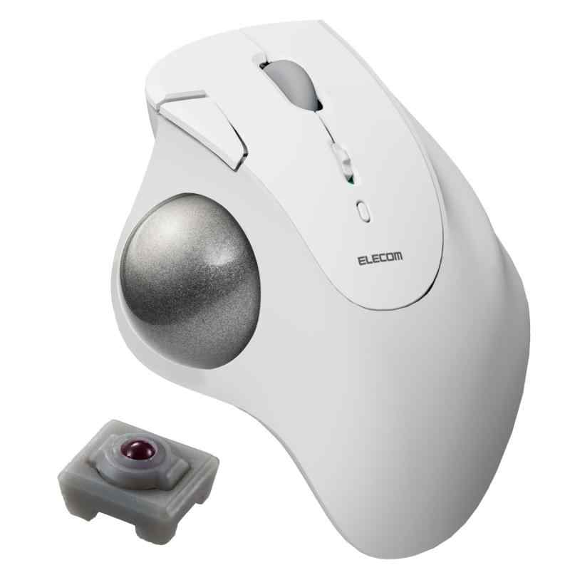 エレコム ワイヤレス トラックボールマウス IST Bluetooth 親指操作 36mmボール 人工ルビー支持 5ボタン Mac Chromebook ホワイト M-IT1