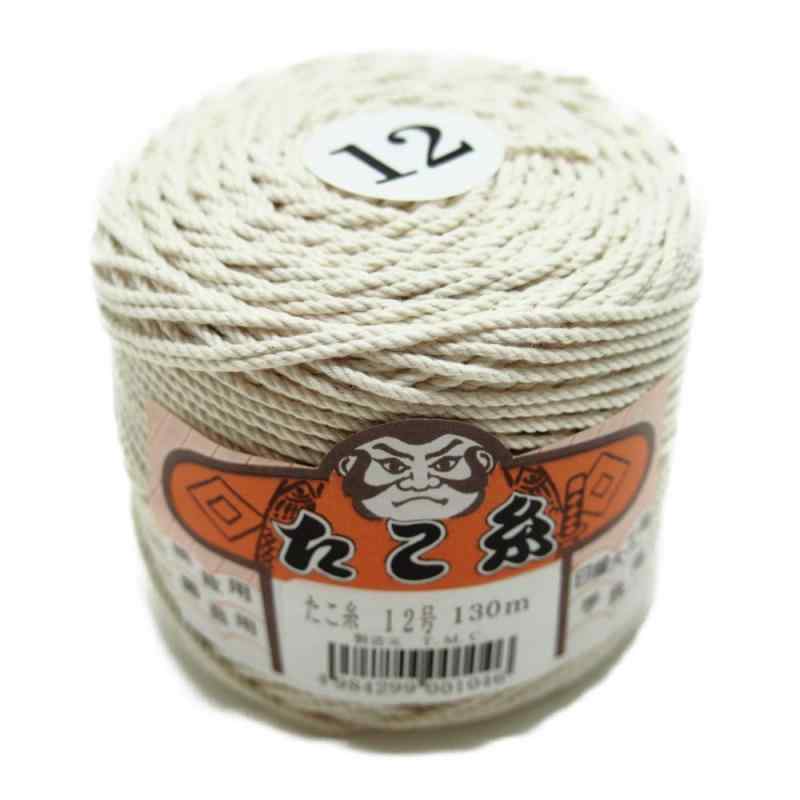 たこ糸(玉巻) 綿糸/ヨリ紐/タグ/料理用/焼き豚/工作/マクラメ/DIY (12号･1.5ミリ･130m巻)