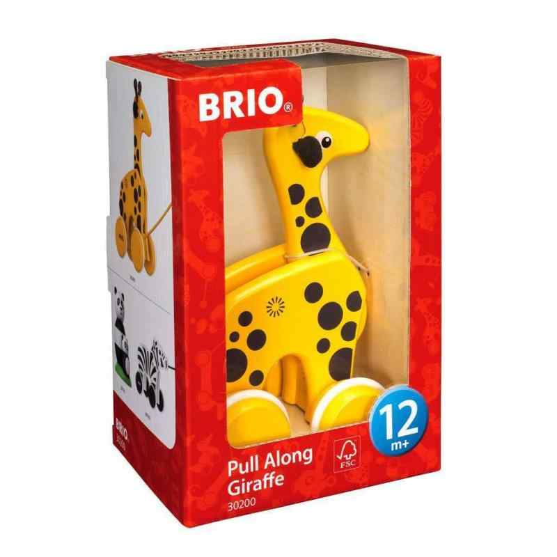 BRIO (ブリオ) プルトイ キリン 対象年齢 1歳~ (引き車 引っ張るおもちゃ 木製 知育玩具) 30200