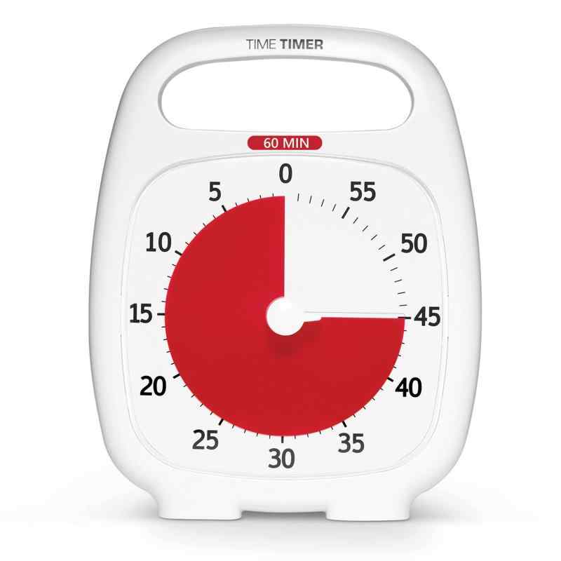 タイムタイマー(TIME TIMER) 勉強タイマー 60分 プラス ハンドル付き ホワイト学習アラーム TTP7-WHT-W
