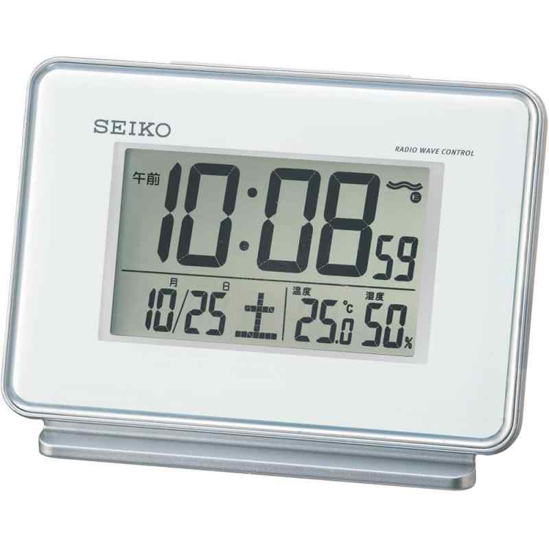 セイコークロック(Seiko Clock) セイコー クロック 目覚まし 電波 デジタル 2チャンネル アラーム カレンダー 温度 湿度 表示 白 SQ767W