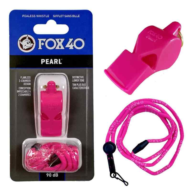 FOX40 フォックス40 Classic/Pearl ホイッスル プロ審判用【115db/90dB】ランヤード付属 コルク玉不使用ピーレスタイプ (Pink (90dB))