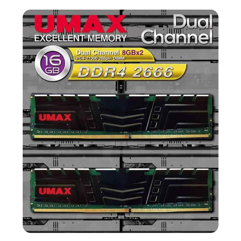 デスクトップ用DDR4 Long-DIMM 8GB ×2枚組 ヒートシンクあり (型番:UM-DDR4D-2666-16GBHS)