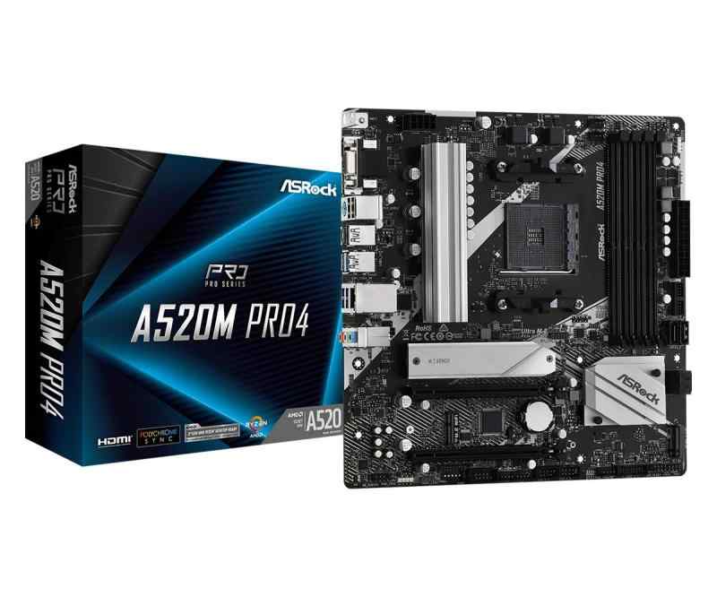 ASRock AMD Ryzen 3000/4000シリーズ(Soket AM4)対応 A520チップセット搭載 Micro ATX マザーボード 【国内品】A520M Pro4
