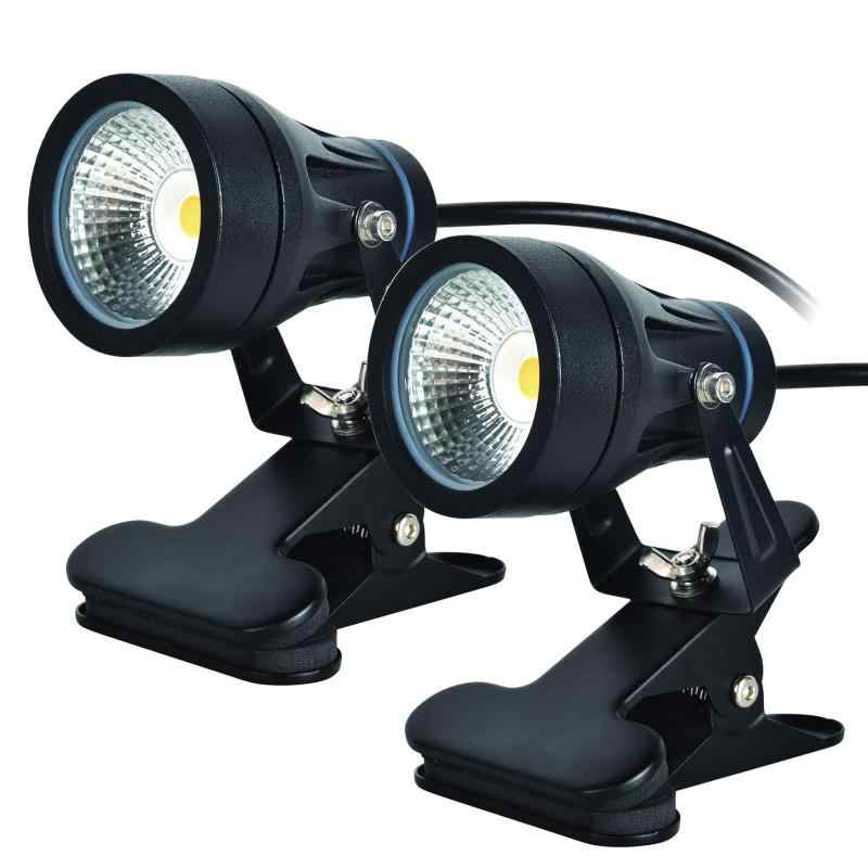 OKALUMI 看板用照明 LEDクリップライト 防水型 コード長3m (スイッチなし-白色-2個セット)