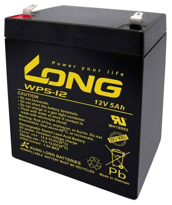 ロング (KUNG LONG BATTERIES) 産業用鉛蓄電池 (12V-5Ah) NP5-12/互換 (標準系) WP5-12