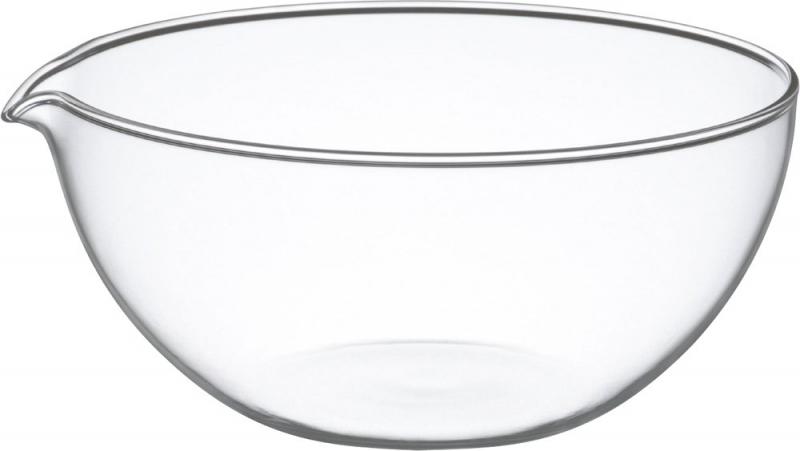 iwaki(イワキ) AGCテクノグラス 耐熱ガラス ボウル 注ぎ口付き 500ml 外径15.2cm 電子レンジ/オーブン/食洗器対応 食材を混ぜやすい広口