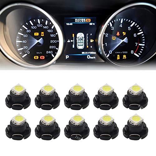 T4.7-1-5050-WT 車 メータ パネル照明用 led ライト 拡散型LEDバルプ 車用 ダッシュボード クラスター ゲージ 電球 (T4.7（10個セット）)