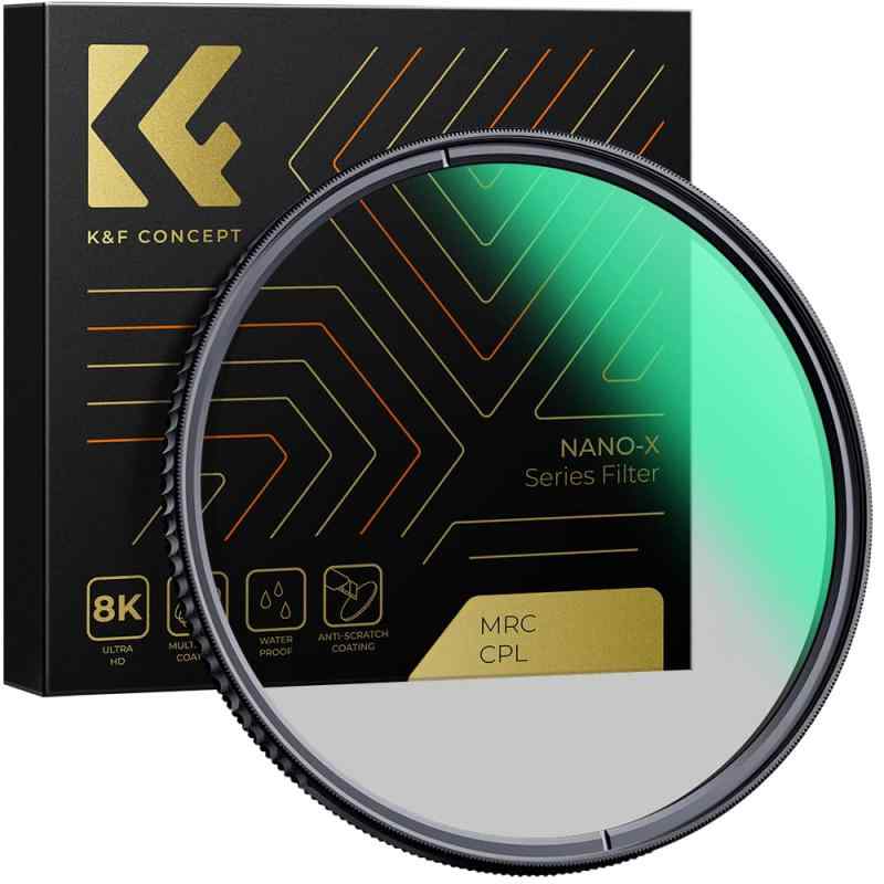 K & F Concept 磁気CPLフィルター+レンズキャップセット 磁気吸着 装着便利 サーキュラー コントラスト 反射調整用レンズフィルター 超薄型