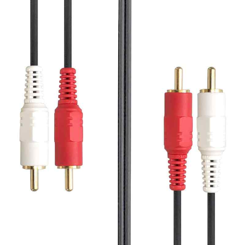 [フジパーツ] 2ピン-2ピン RCA ピンプラグケーブル×2 赤・白 オーディオケーブル/1〜30ｍ (3.0m)