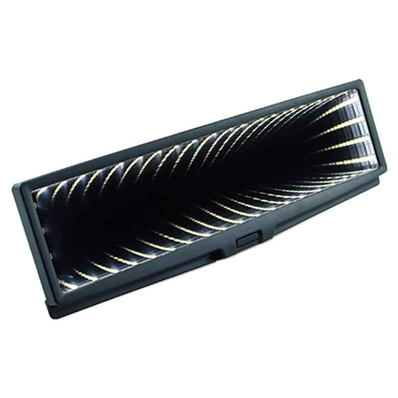 Meliore ルームミラー LED ブラックホール ワイドミラー バック ミラー インテリア カスタム パーツ 電池式 車内 内装 幻想的 ライト 宇