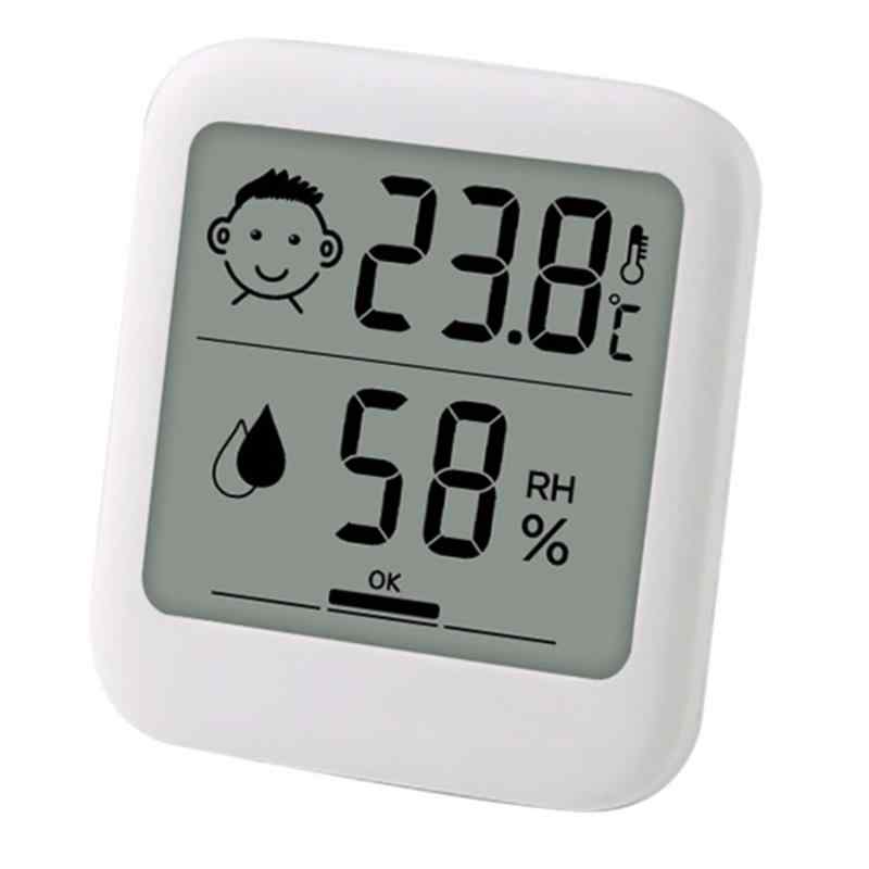 HATUSOKU デジタル温湿度計 快適度顔表示付 温度計 湿度計 スタンド マグネット 吊り下げ 手のひらサイズ (シンプル・時計無し)