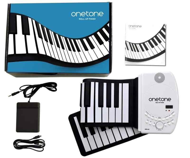 ONETONE ワントーン ロールピアノ (ロールアップピアノ) 61鍵盤 スピーカー内蔵 充電池駆動 トランスポーズ機能搭載 MIDI対応 OTR-61 [サ