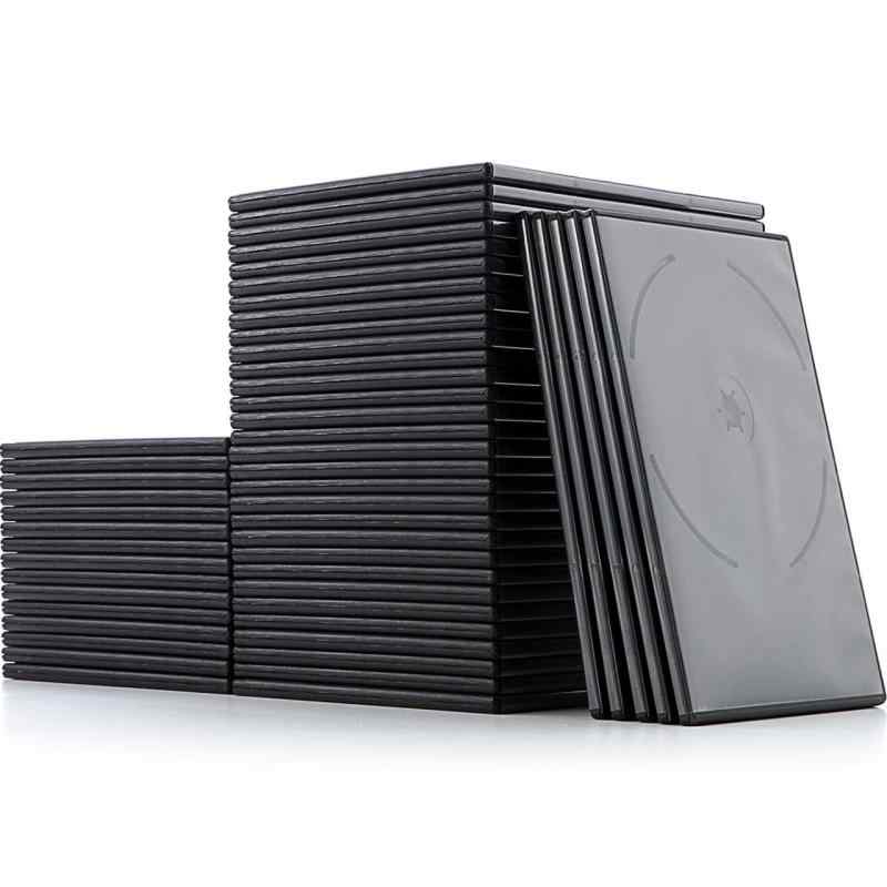 サンワダイレクト DVDケース スリムタイプ 2枚収納 トールケース 7mm ブラック 200-FCD040BK (50枚)