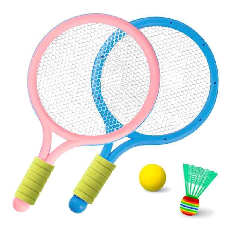 テニス バドミントン ミニラケット おもちゃ 子供アウトドア 室内 スポーツ 運動 (ピンク＋ブルー)親子プレイ アウトドアバドミントン ス