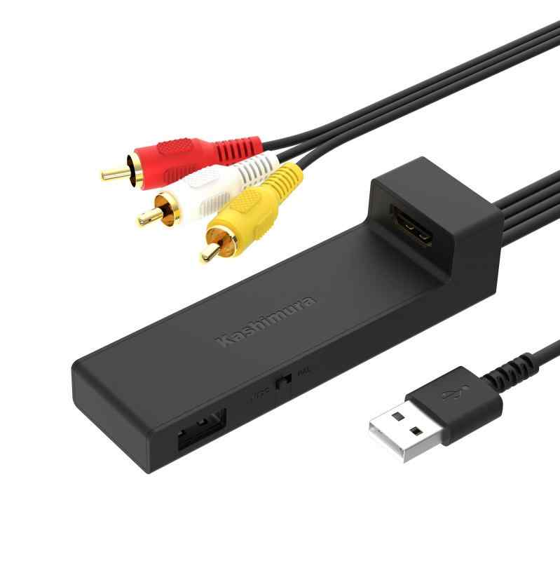 カシムラ(Kashimura) HDMI/RCA変換ケーブル USB1ポート fire tv stick対応 HDMIをRCAに変換してカーナビで観れる映像コンバーター NKD-23