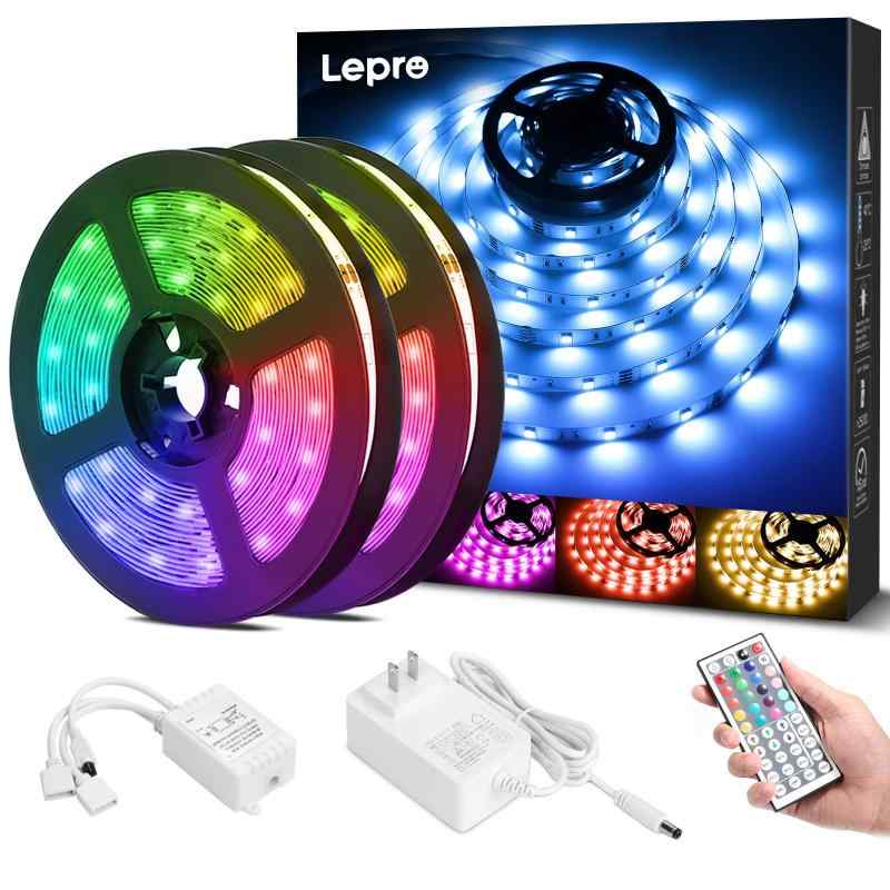 Lepro LEDテープライト 非防水 RGB 高輝度 調光調色 ledテープ 切断可能 明るいライト 間接照明 室内装飾用 テープライト (10メートル)