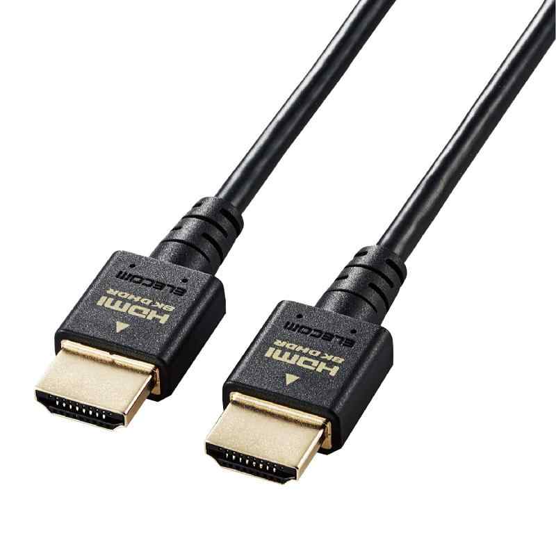 エレコム HDMI 2.1 ケーブル スリム ウルトラハイスピード 1.5m 【Ultra High Speed HDMI Cable認証品】 8K(60Hz) 4K(120Hz) 48Gbps 超高