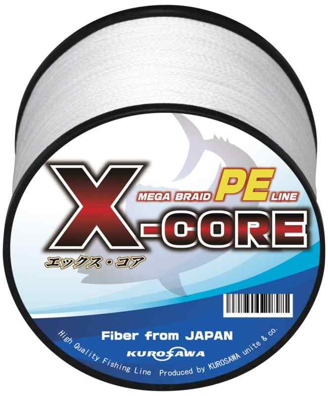 KUROSAWA PEライン 釣り糸 X-CORE 4編・8編 （5色 マルチカラー/白 ホワイト/イエロー/グレー）(150m 200m 300m 500m 1000m)(0.4号 0.8号