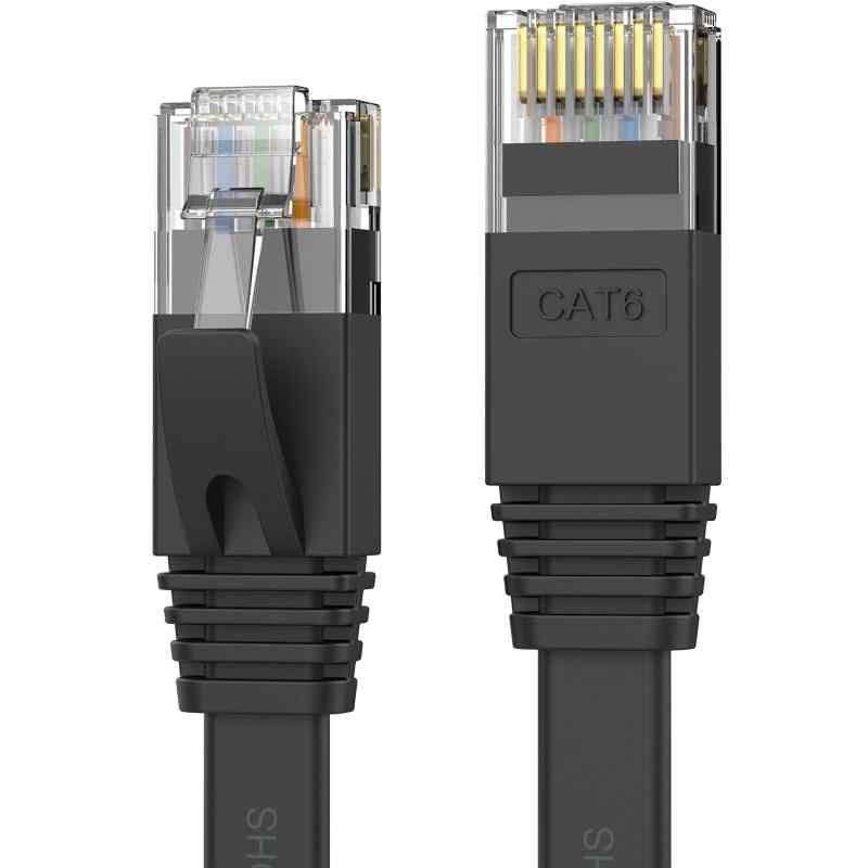 LANケーブル CAT6 フラットLANケーブル カテゴリ-6 高速 lanケーブル CAT6準拠 イーサネットケーブル RJ45 やわらか スリム ブラック (7m