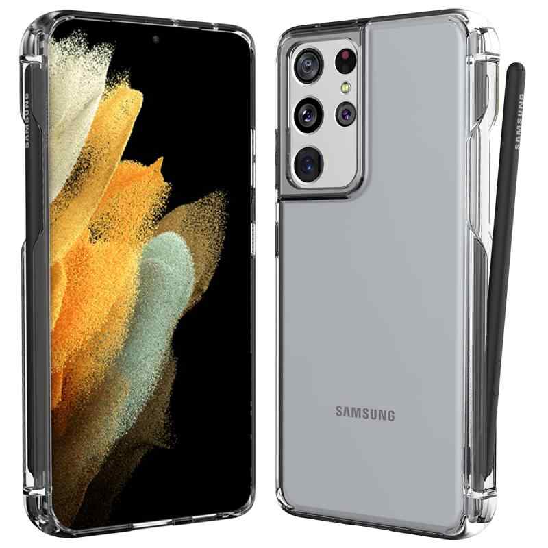 【araree】 Galaxy S21 Ultra 5G Sペン 対応 ケース Sペン収納 付き 薄型 軽量 スマホケース 透明 スリム カバー Qi 充電 対応 ペンホル