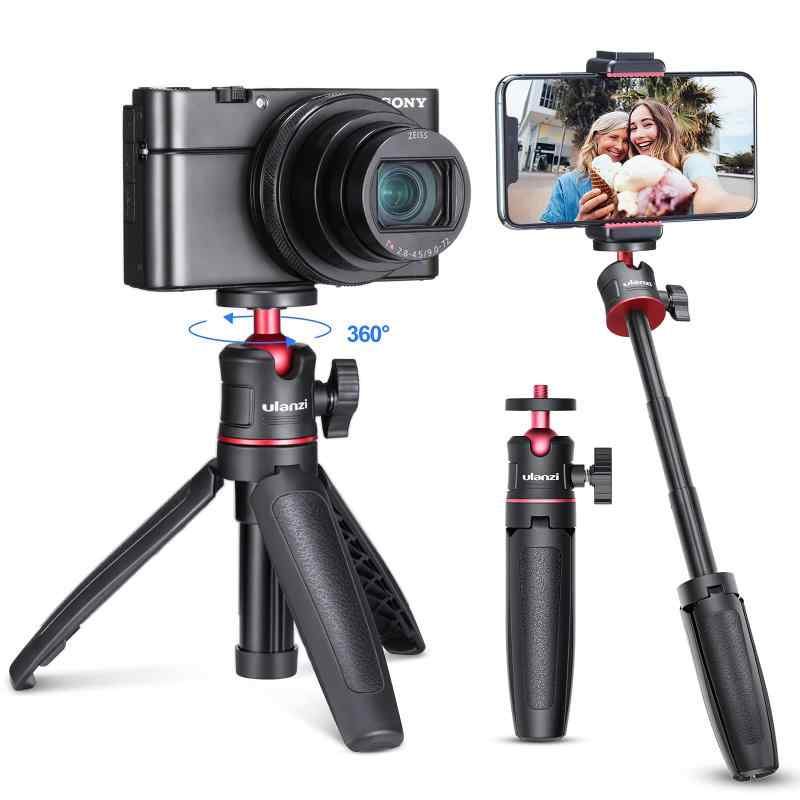ULANZI MT-08 カメラ三脚スタンド 3way 3段伸縮 ラバーグリップ 自由雲台 軽量 vlog 自撮り棒 持ち運び便利 携帯式 撮影安定 Sony A6600/