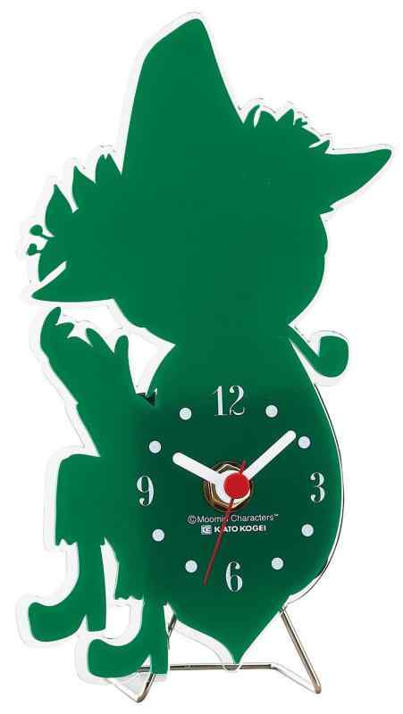 サンファーム ムーミン シルエット ワイヤースタンド ミニ 置き時計 (グリーン)