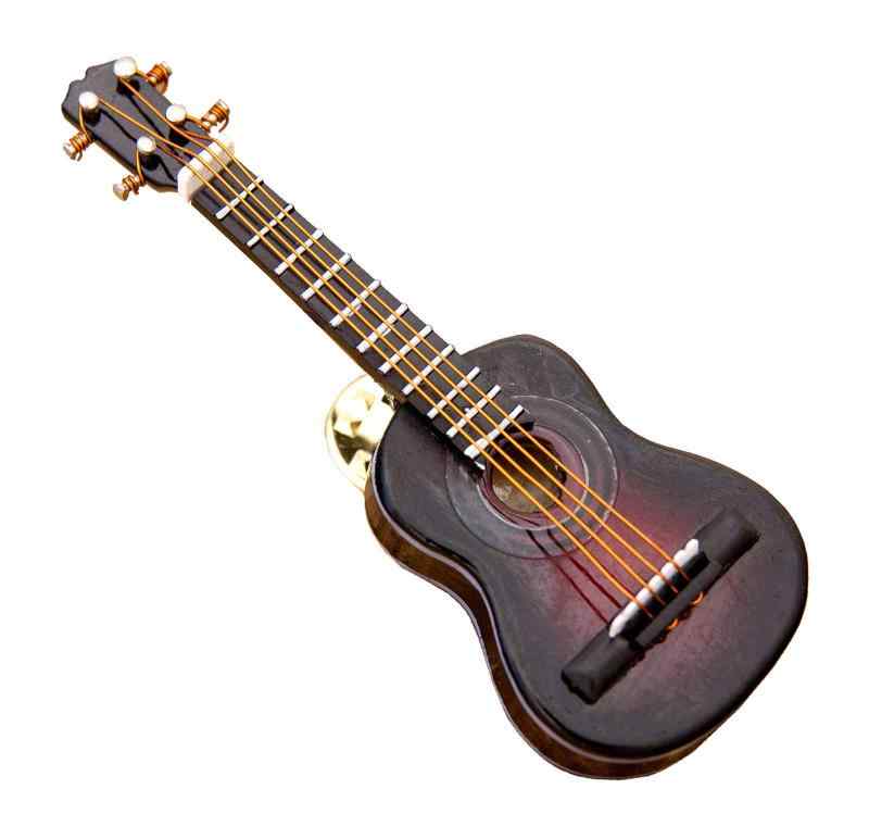 秋月貿易 デザイン小物 クラシックギター W2.5×D2×H10cm ミニチュアバンド ピンバッチ PG-7cm-BR