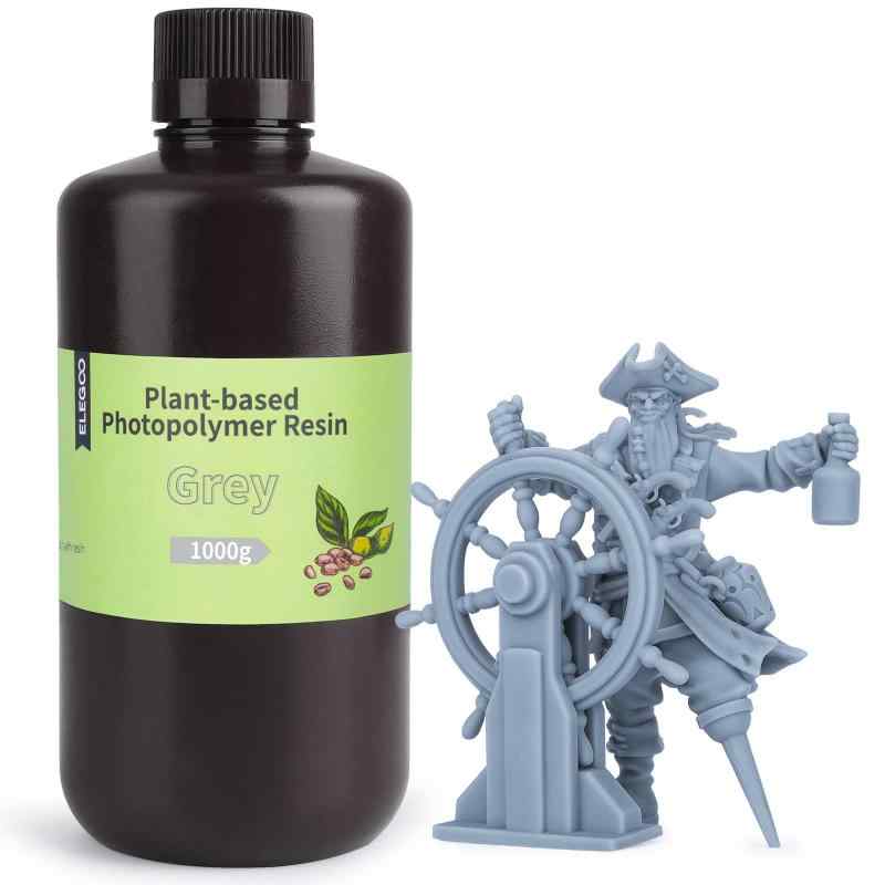 ELEGOO 植物ベース3Dプリンター樹脂 無臭 高精度 405nm UVラピッドフォトポリマー樹脂 3Dプリンター用快速硬化レジン 植物基樹脂 (1000g,