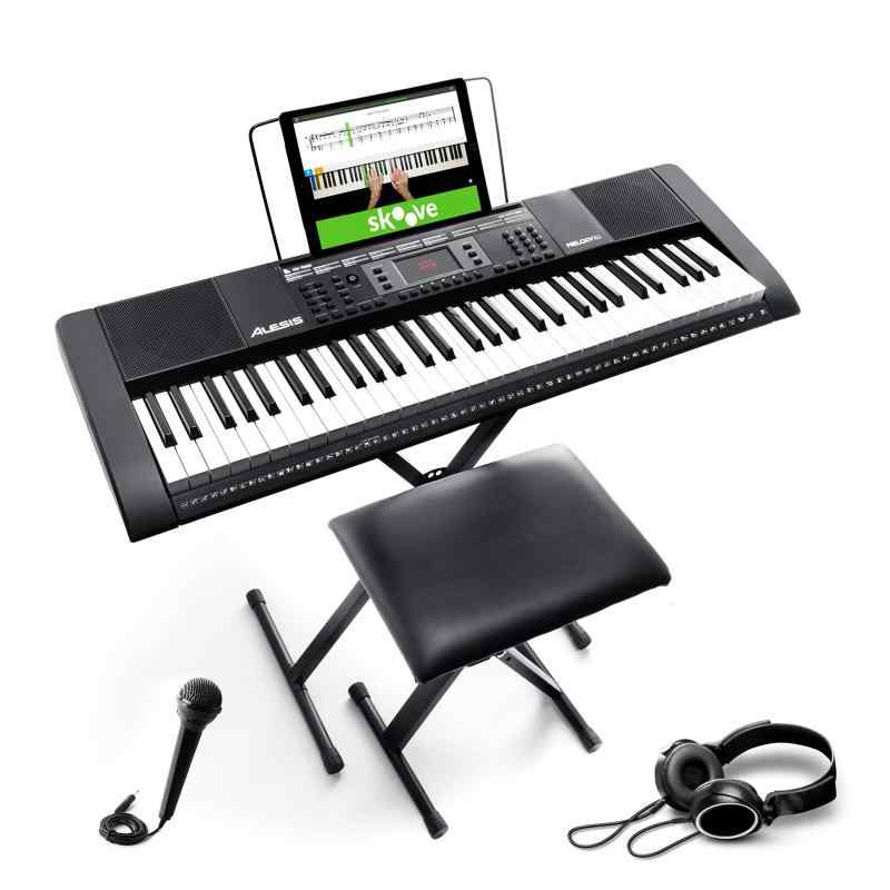 Alesis 電子キーボード 61鍵盤 ヘッドホン スタンド 椅子 コンパクト オンラインレッスン付 Melody 61 MKII