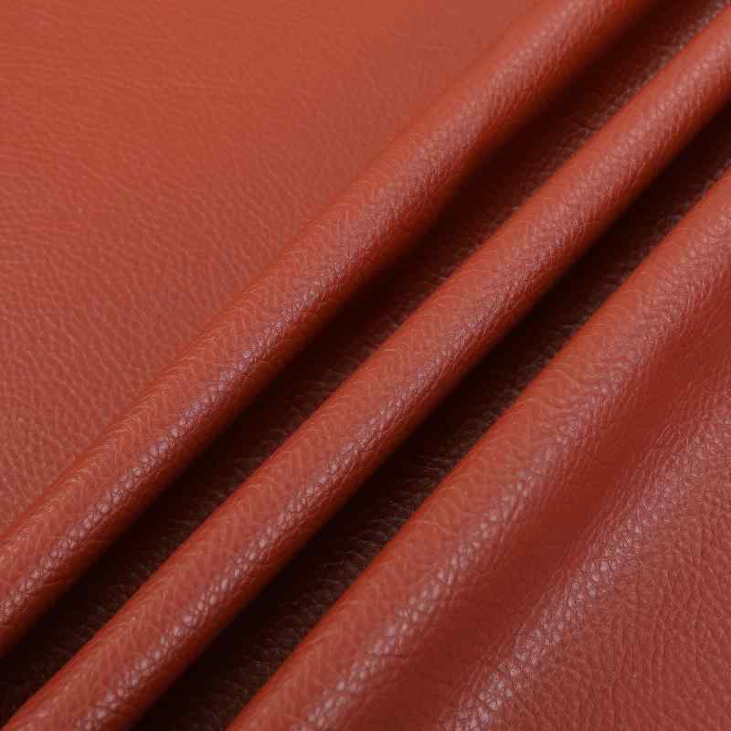LOKIPA 合皮 生地 ソフト 人工レザー DIY かばんの作りに 手芸材料 pvc leather ライチ紋 幅135？ (0.5M, 赤茶)