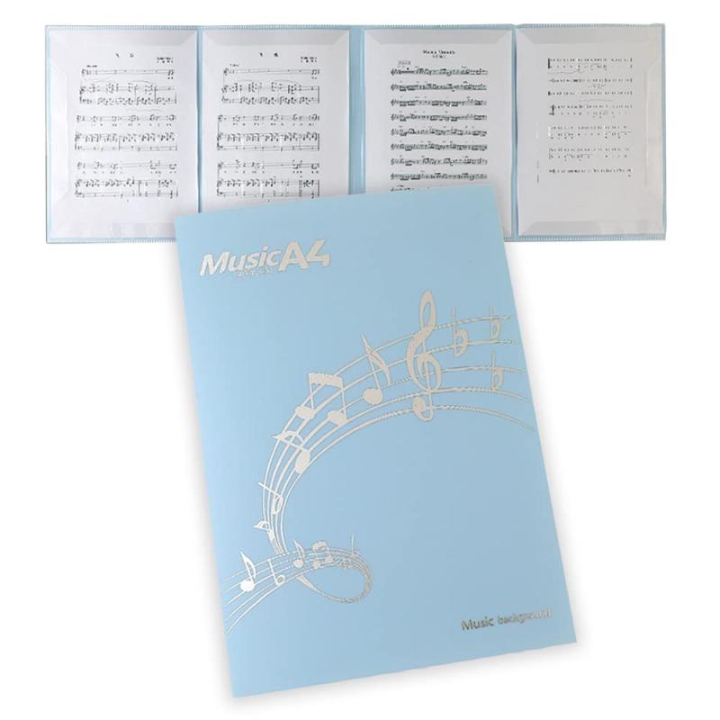 楽譜ファイル A4サイズ 4面 書き込みできる 反射しない 6枚収納可 4ページ展開 レッスン ファイル カバー 譜面 作曲 ピアノ 電子ピアノ