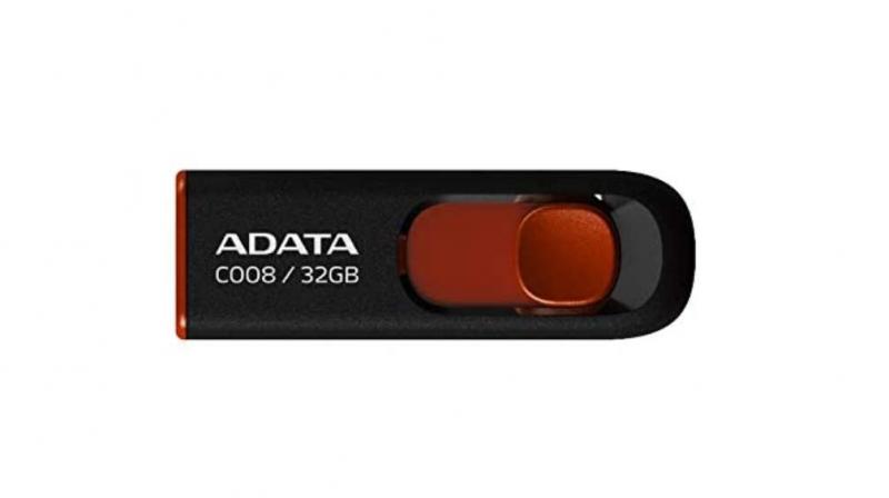 ADATA USBメモリ スライド式 (ブラック/レッド, 32GB, USB規格:USB2.0)