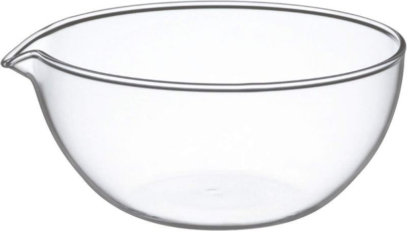 iwaki(イワキ) AGCテクノグラス 耐熱ガラス ボウル 注ぎ口付き 250ml 外径12.1cm 電子レンジ/オーブン/食洗器対応 食材を混ぜやすい広口