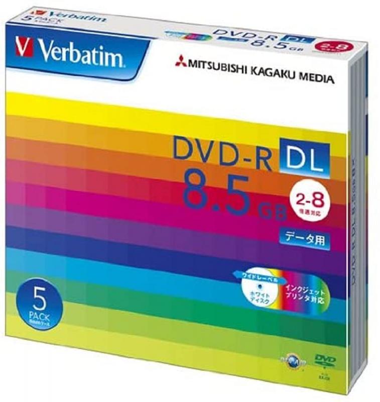 Verbatim バーベイタム 1回記録用 -R DL 8.5GB 5枚 ホワイトプリンタブル 片面2層 2-8倍速 DHR85HP5V1
