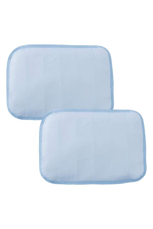 AQUA(アクア) 枕パッド 2枚組 ブルー 43×63cm 暑がりさん用 ひんやり クール 接触冷感 乾きやすい ムレない スピードドライ Q-MAX エア
