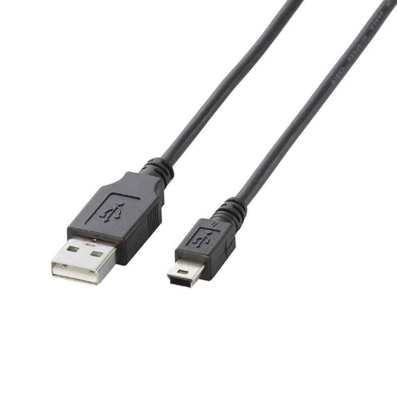 エレコム USBケーブル 【miniB】 USB2.0 (USB A オス to miniB オス) ノーマル 1m ブラック U2C-M10BK