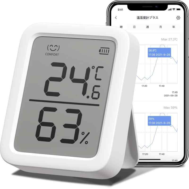 SwitchBot 温湿度計プラス Alexa 温度計 湿度計 - スイッチボット スマホで温度湿度管理 デジタル 高度 コンパクト 大画面 温度 湿度 ア