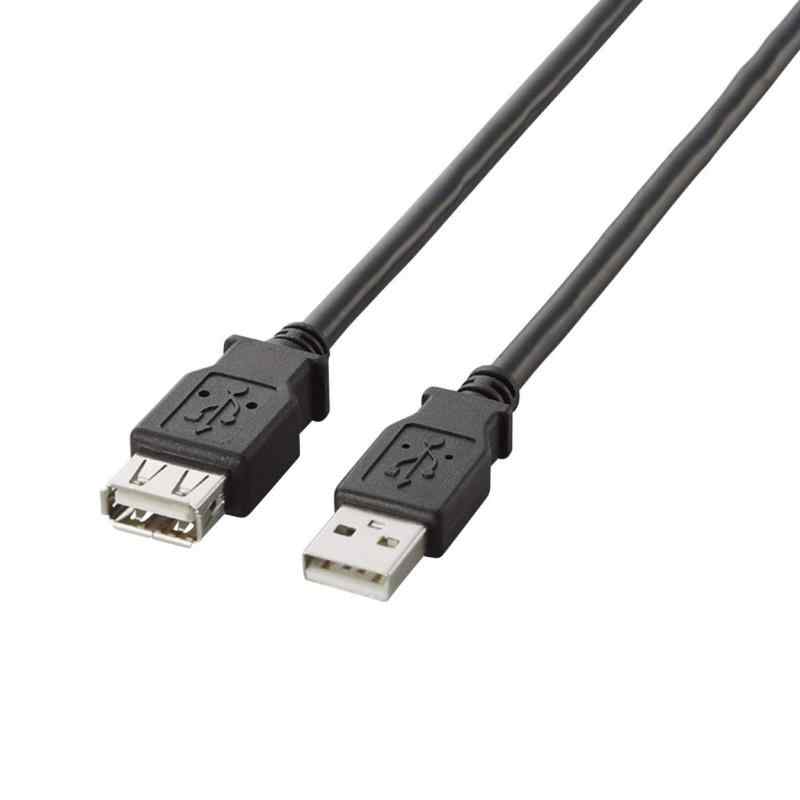 エレコム USB延長ケーブル USB2.0 A-Aメスタイプ 1m ブラック U2C-E10BK