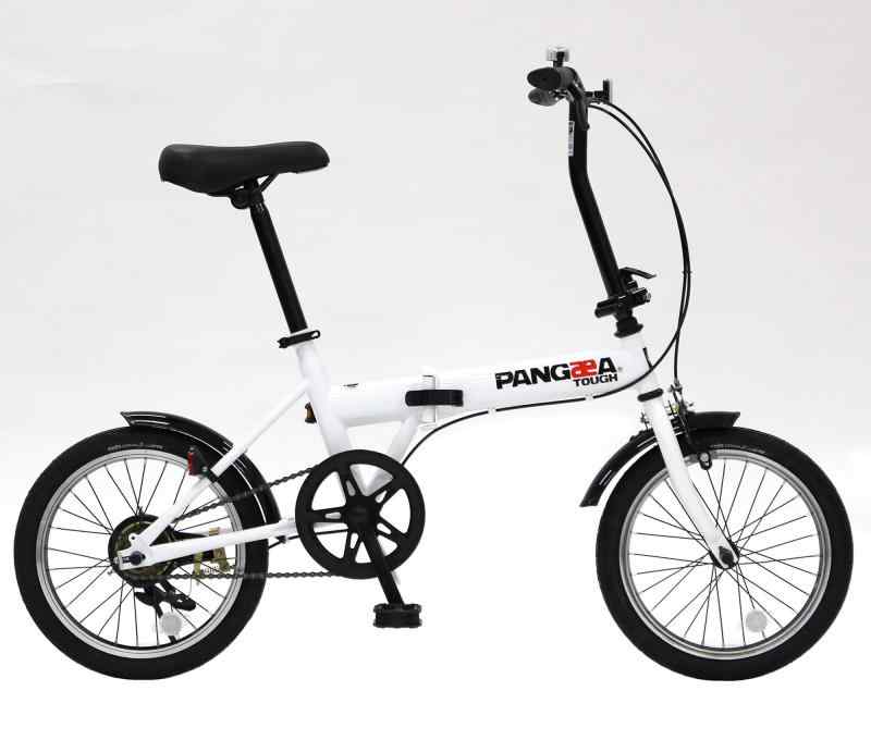 PANGAEA(パンゲア) パンクしない折りたたみ自転車 FDB160-NP コンパクト ノーパンクタイヤを採用 16インチ 泥除け装備 94202 (ホワイト,