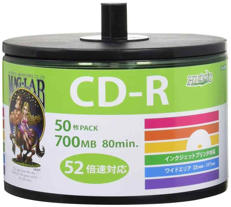 HIDISC データ用CD-R 52倍速 50枚スピンドル 詰替用エコP HDCR80GP50SB (1個)